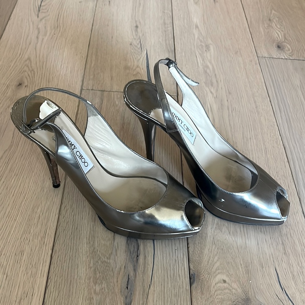 Jimmy Choo metallic heels